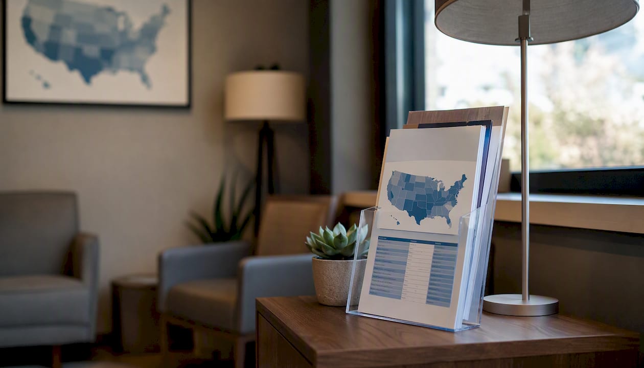 Dental office with US map in background