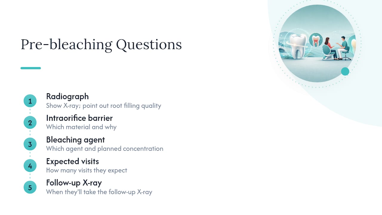 Five questions for safe internal bleaching