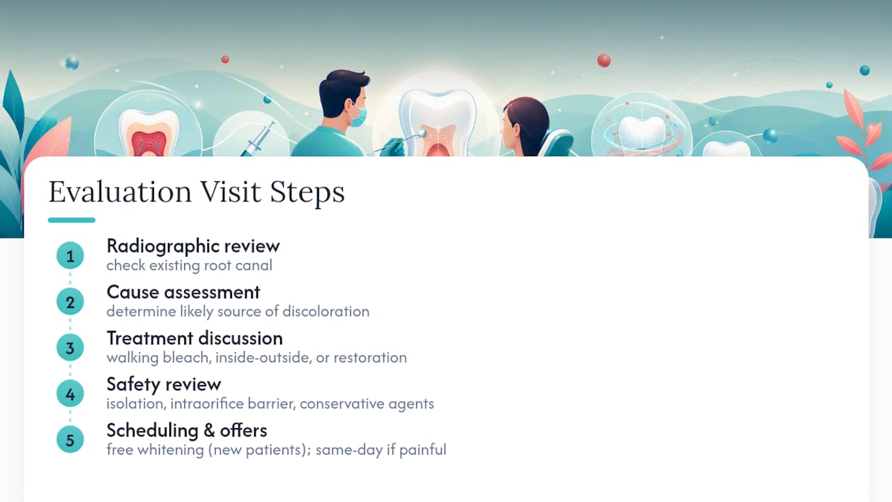 Getting Evaluated for Internal Bleaching at South Littleton Family Dental — overview diagram