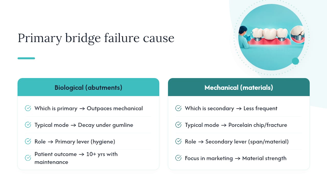 Why Bridge Longevity Comes Down to the Teeth You Can't See — overview diagram