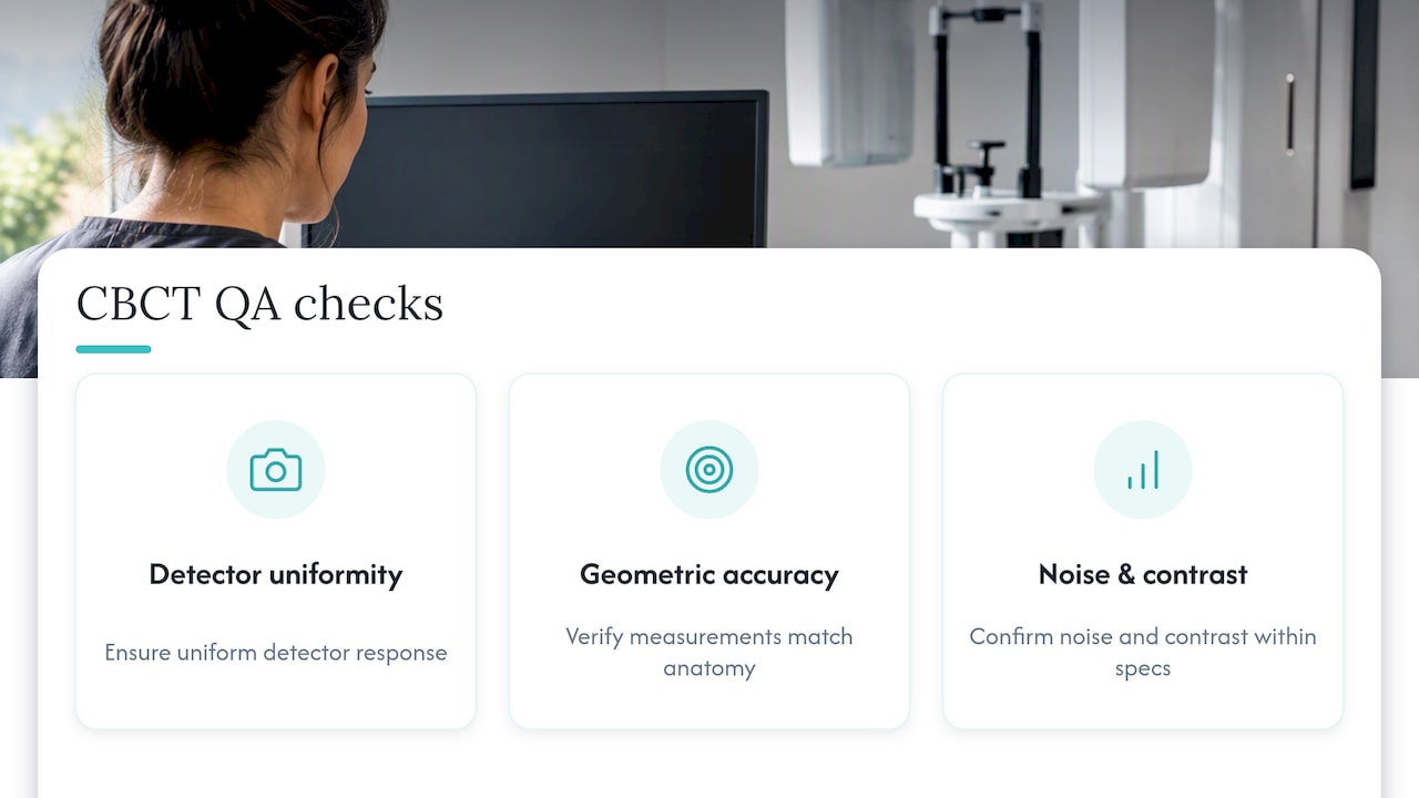 Three CBCT equipment quality assurance checks