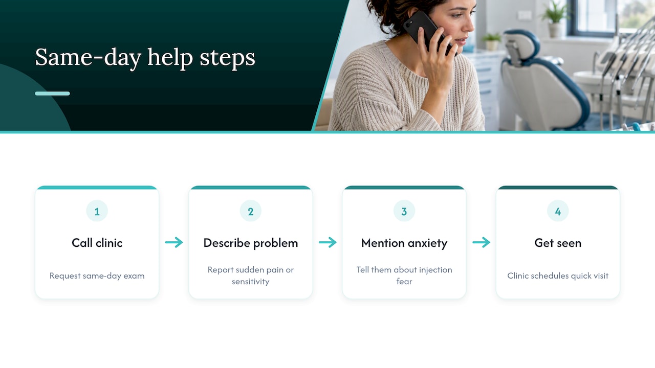 Same-day help when numbing or dental pain becomes a concern — overview diagram